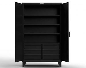 Image of StrongHold Extreme Duty 12 GA Cabinet with 6 Half-Width Drawers, 4 Shelves – 48 In. W x 24 In. D x 78 In. H