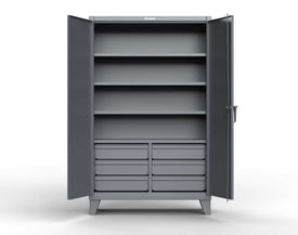 StrongHold Extreme Duty 12 GA Cabinet with 6 Half-Width Drawers, 4 Shelves – 60 In. W x 24 In. D x 78 In. H