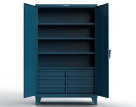 StrongHold Extreme Duty 12 GA Cabinet with 6 Half-Width Drawers, 4 Shelves – 48 In. W x 24 In. D x 78 In. H