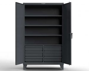 StrongHold Extreme Duty 12 GA Cabinet with 6 Half-Width Drawers, 4 Shelves – 48 In. W x 24 In. D x 78 In. H