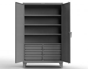 StrongHold Extreme Duty 12 GA Cabinet with 6 Half-Width Drawers, 4 Shelves – 48 In. W x 24 In. D x 78 In. H