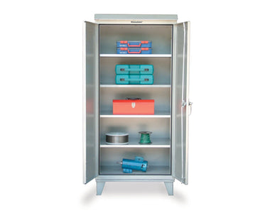 StrongHold Extreme Duty 12 GA Stainless Steel Weather-Resistant Cabinet with 4 Shelves – 48 In. W x 24 In. D x 79¾ In. H
