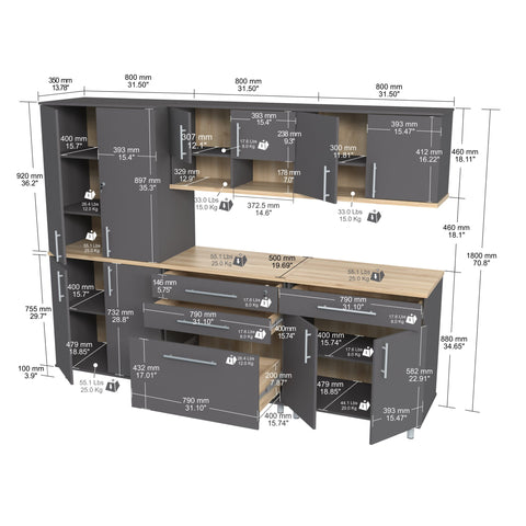 Image of Inval America Garage Storage Cabinet GS-GP40