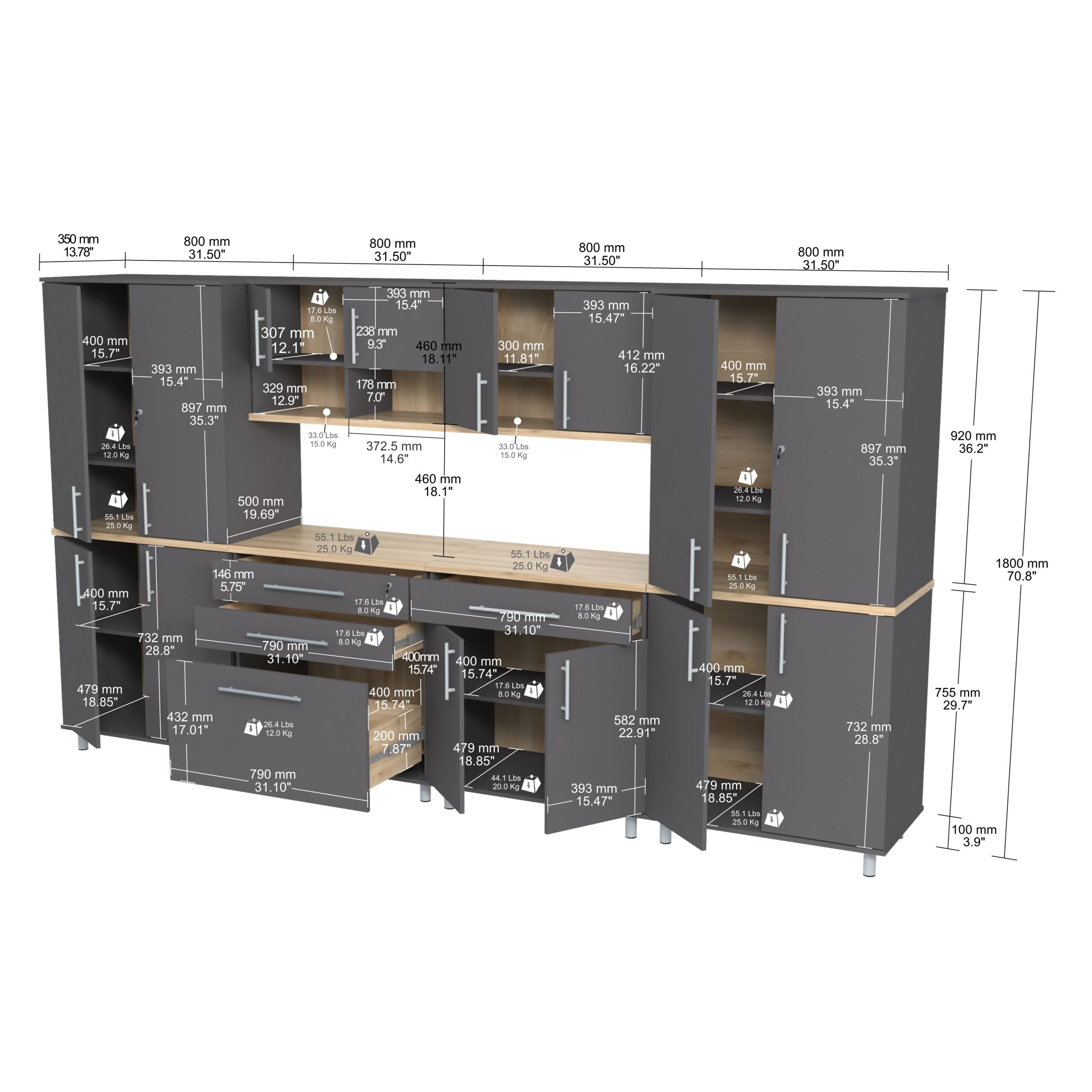 Inval America Garage Storage Cabinet GS-GP50